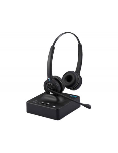Auricular Accutone Dw1B Inalambrico Biaural Con Tecnologia Eco Dect Conexion Rj Usb 9 Horas De Bateria 400