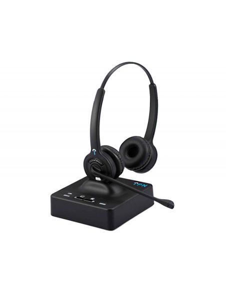 Auricular Accutone Dw1B Inalambrico Biaural Con Tecnologia Eco Dect Conexion Rj Usb 9 Horas De Bateria 400