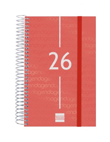 Agenda Finocam Year E5 - 117X181 Mm Dia Pagina 2026 Rojo