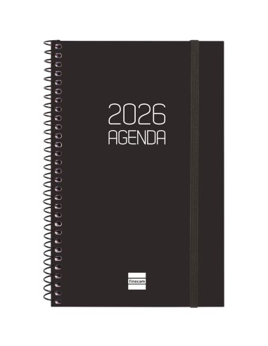 Agenda Finocam Opaque E5 - 117X181 Mm Semana Vista Horizontal 2026 Negro