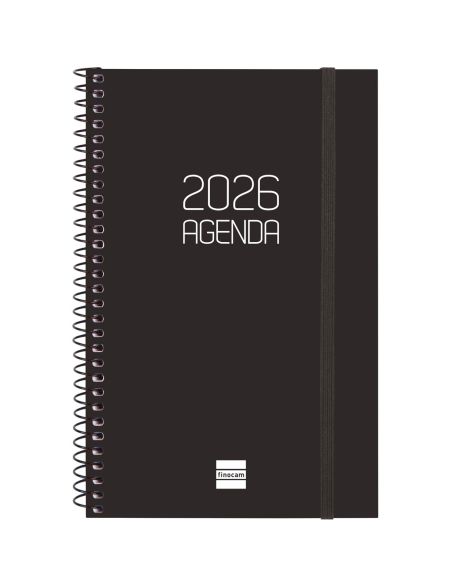 Agenda Finocam Opaque E5 - 117X181 Mm Semana Vista Horizontal 2026 Negro