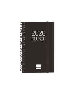 Agenda Finocam Opaque E3 - 79X127 Mm Semana Vista Horizontal 2026 Negro