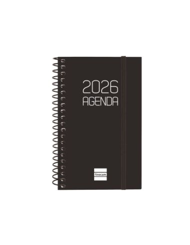 Agenda Finocam Opaque E3 - 79X127 Mm Semana Vista Horizontal 2026 Negro