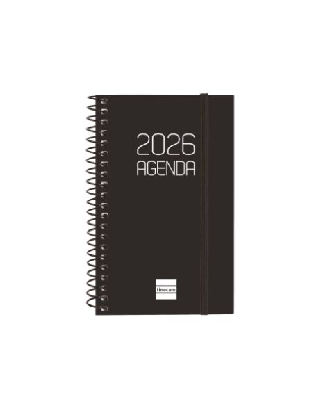 Agenda Finocam Opaque E3 - 79X127 Mm Semana Vista Horizontal 2026 Negro
