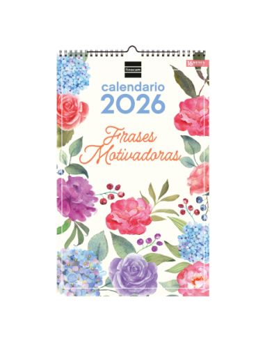 Calendario Pared Espiral 25X40 2026 Frases Motivadoras