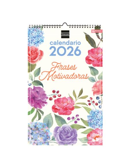 Calendario Pared Espiral 25X40 2026 Frases Motivadoras
