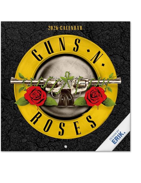 Calendario Anual 2026 Erik Pared 295 X 295 Mm Guns And Roses