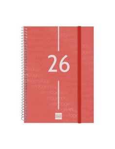 Agenda Finocam Year E10 - 155X212 Mm Semana Vista Horizontal 2026 Rojo