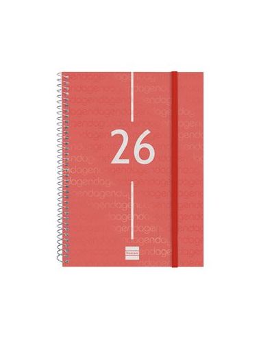 Agenda Finocam Year E10 - 155X212 Mm Semana Vista Horizontal 2026 Rojo