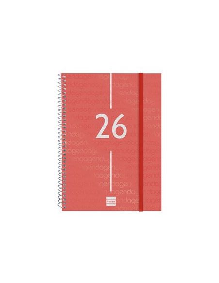 Agenda Finocam Year E10 - 155X212 Mm Semana Vista Horizontal 2026 Rojo