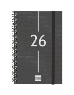 Agenda Finocam Year E5 - 117X181 Mm Semana Vista Horizontal 2026 Negro