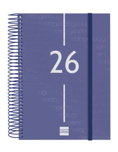 Agenda Finocam Year E3 - 79X127 Mm Semana Vista Horizontal 2026 Azul