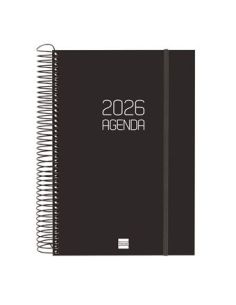 Agenda Finocam Opaque E11-165X242 Mm Semana Vista Vertical 2026 Negro