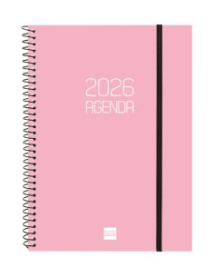 Agenda Finocam Opaque E10 - 155X212 Mm Semana Vista Horizontal 2026 Rosa