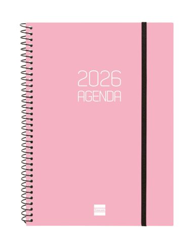 Agenda Finocam Opaque E10 - 155X212 Mm Semana Vista Horizontal 2026 Rosa