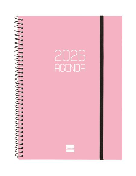 Agenda Finocam Opaque E10 - 155X212 Mm Semana Vista Horizontal 2026 Rosa
