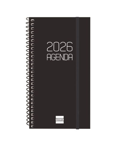Agenda Finocam Opaque E9 - 94X171 Mm Semana Vista Horizontal 2026 Negro