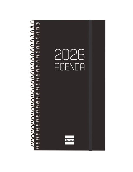 Agenda Finocam Opaque E9 - 94X171 Mm Semana Vista Horizontal 2026 Negro
