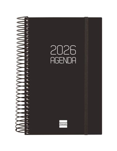 Agenda Finocam Opaque E5 - 117X181 Mm Dia Pagina 2026 Negro