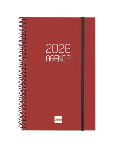 Agenda Finocam Opaque E5 - 117X181 Mm Semana Vista Horizontal 2026 Burdeos