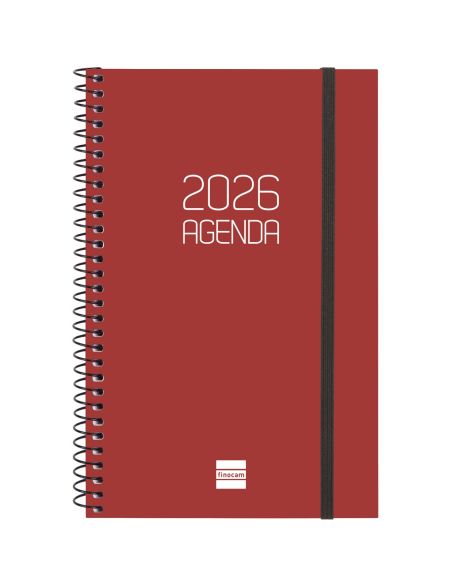 Agenda Finocam Opaque E5 - 117X181 Mm Semana Vista Horizontal 2026 Burdeos