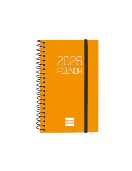 Agenda Finocam Opaque E3 - 79X127 Mm Semana Vista Horizontal 2026 Naranja