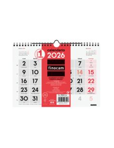 Calendario Pared Finocam Numeros Grandes 30X30 2026