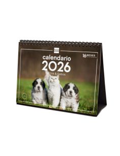 Calendario Sobremesa 2026 Perros Y Gatos