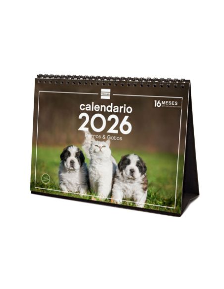 Calendario Sobremesa 2026 Perros Y Gatos