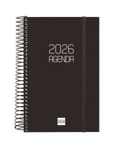 Agenda Finocam Espiral Opaque 155 X 212 Dia Pagina 2025 Negro