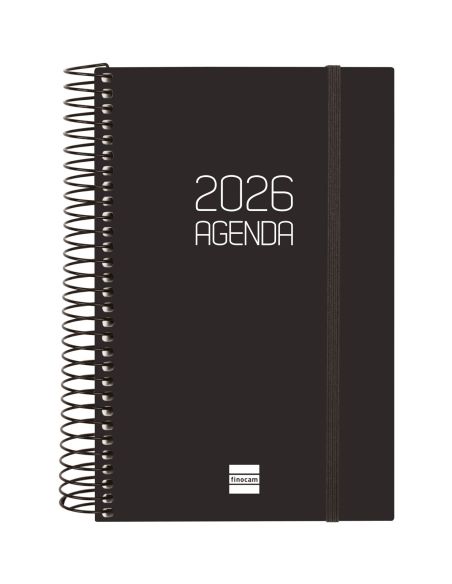 Agenda Finocam Espiral Opaque 155 X 212 Dia Pagina 2025 Negro