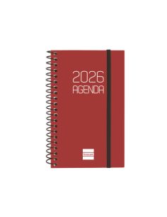 Agenda Finocam Opaque E3 - 79X127 Mm Semana Vista Horizontal 2026 Burdeos
