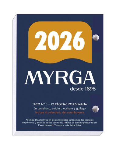 Taco Calendario Myrga Sobremesa Nº 3 2026