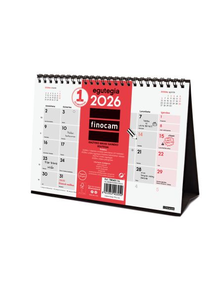 Calendario Neutro De Sobremesa Para Escribir 2026 Euskera