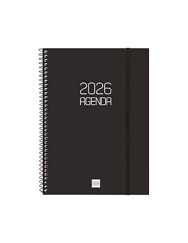 Agenda Espiral Opaque 2026 Negro