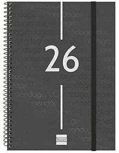 Agenda Finocam Year E10 - 155X212 Mm Semana Vista Vertical 2026 Negro