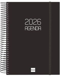 Agenda Finocam Opaque E10 - 155X212 Mm Dia Pagina 2026 Negro
