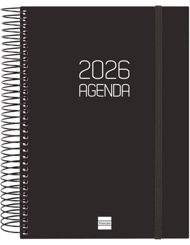 Agenda Finocam Opaque E10 - 155X212 Mm Dia Pagina 2026 Negro