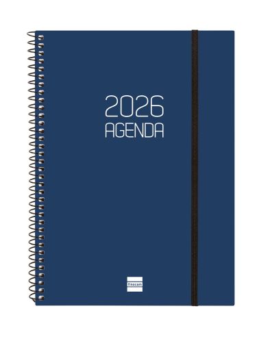 Agenda Finocam Opaque E10 - 155X212 Mm Semana Vista Vertical 2026 Azul