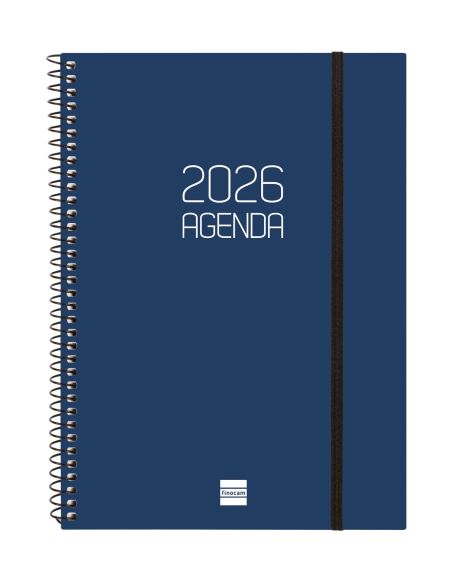 Agenda Finocam Opaque E10 - 155X212 Mm Semana Vista Vertical 2026 Azul
