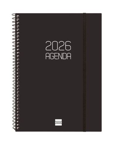 Agenda Finocam Opaque E10 - 155X212 Mm Semana Vista Horizontal 2026 Negro