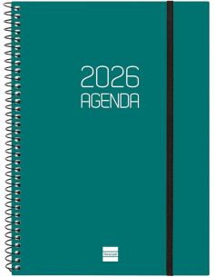 Agenda Finocam Opaque E10 - 155X212 Mm Semana Vista Horizontal 2026 Verde