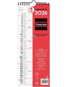 Calendario Pared Finocam Escribir Largo M 2026
