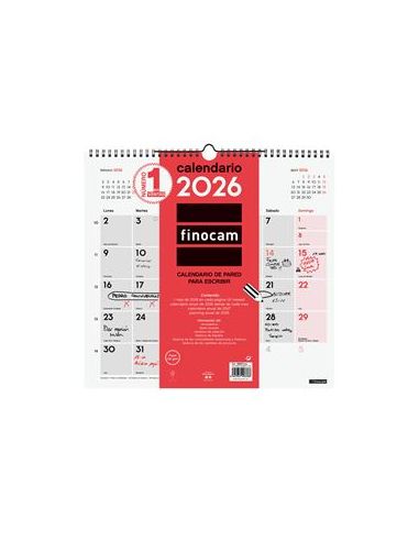 Calendario Pared Finocam Escribir L 2026
