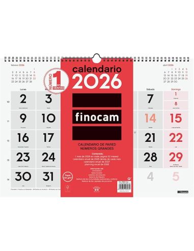 Calendario Pared Finocam Numeros Grandes L 2026