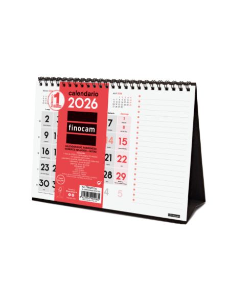 Calendario Sobremesa Finocam Numeros Grandes Notas S 2026