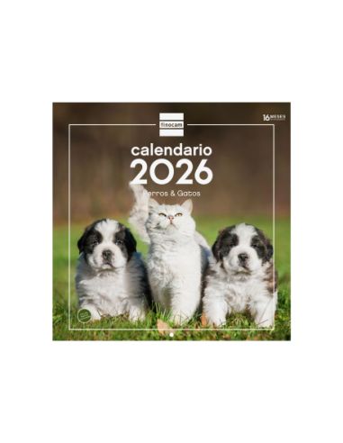 Calendario Pared 30X30 2026 Perros Y Gatos