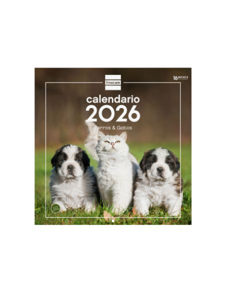 Calendario Pared 30X30 2026 Perros Y Gatos