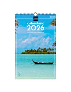 Calendario Pared Espiral 25X40 2026 Paisajes Paradisiacos