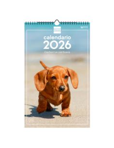 Calendario Pared Espiral 25X40 2026 Cachorros